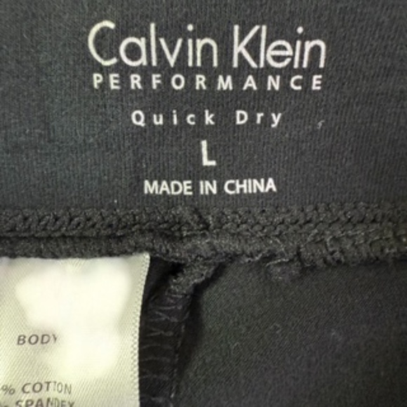 Calvin Klein Performance Quick Dry Lime Green Calf Zipper Capri Leggings Size L - Picture 6 of 8